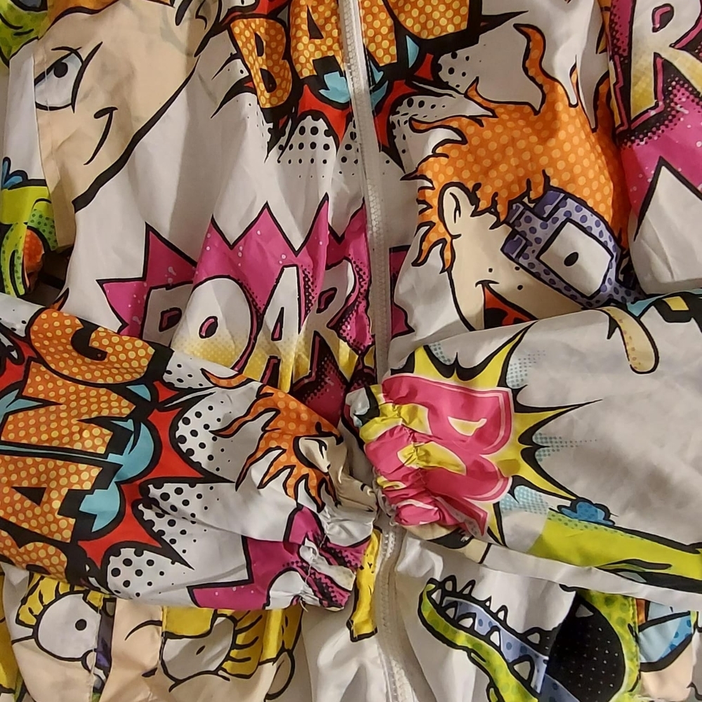 Members Only Nickelodeon Jacket with Orange and Black Graphics - Picture 3 of 5